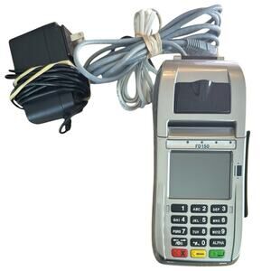First Data FD150 EMV NFC Dial/IP Credit Card Terminal w/ Power Supply And Cords